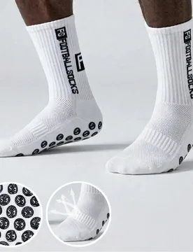 Pares de calcetines de fútbol para hombre hasta la pantorrilla, calcetines blancos hasta la pantorrilla con bloque de color de letra FS + suela de si - Shein - FashionsVida