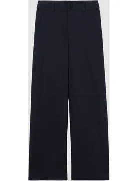 Pantalones rectos anchos de mujer de tiro alto de gabardina de algodón - CLAUDIE PIERLOT - FashionsVida