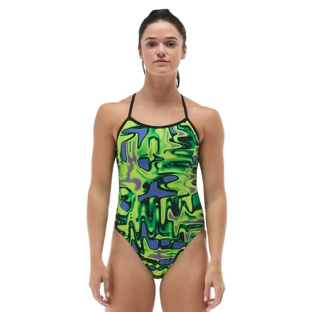 Crsctft Tieback Swimsuit Lime / Multi 38 Women - TYR - FashionsVida