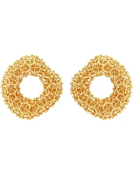 IVOG Grid Shape Design Hoop Earings For Women Hollow Out Gold Color Earring Fashion Jewelry Accessories - Aliexpress - FashionsVida