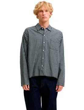 Chemise à Manches Longues Austin Clean Check Sky Captain L - Jack & jones - FashionsVida