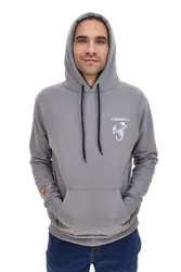 Felpa grigia con cappuccio logo frontale AH025CP XL