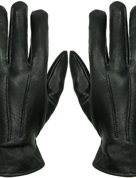 Mens Thermal Gloves - Black Nappa Leather - Size Small - Infinity Leather - FashionsVida