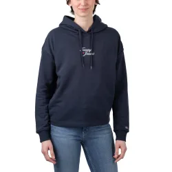 Boxy Essential Logo Hoodie Twilight Navy XS Damen