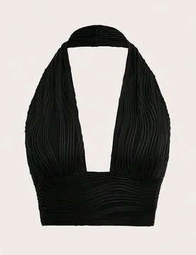 Top Recortado Sin Respaldo Con Cuello Halter Y2k Sólido L - Shein - FashionsVida