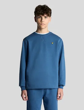 Kids' Cotton Crew Neck Sweatshirt in Blue - Lyle & Scott - FashionsVida