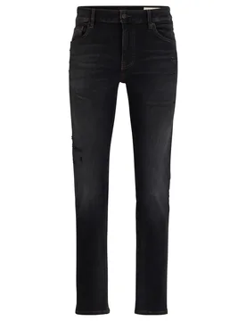Mens Delaware Five Pocket Slim Fit Jeans In Dark Grey - Size 35w/32l - BOSS - FashionsVida