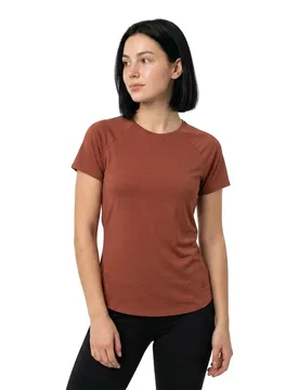 Crew Active 365 Short Sleeve T-shirt Spiced Apple Melange XS Women - Odlo - FashionsVida