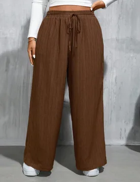 Pantalones casuales para mujer de talla grande, pantalones de pierna ancha, 3 piezas de ropa casual para mujer, ropa de verano para vacaciones, mujer - Shein - FashionsVida
