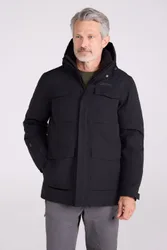 Concord' Mens Extreme Down Jacket Waterproof Hooded Full Zip Long Winter Coat Black - Size Small