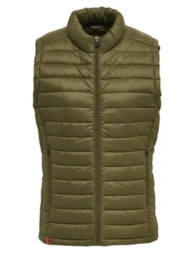 Gilet Red Quilted Dark Olive M - Hummel - FashionsVida