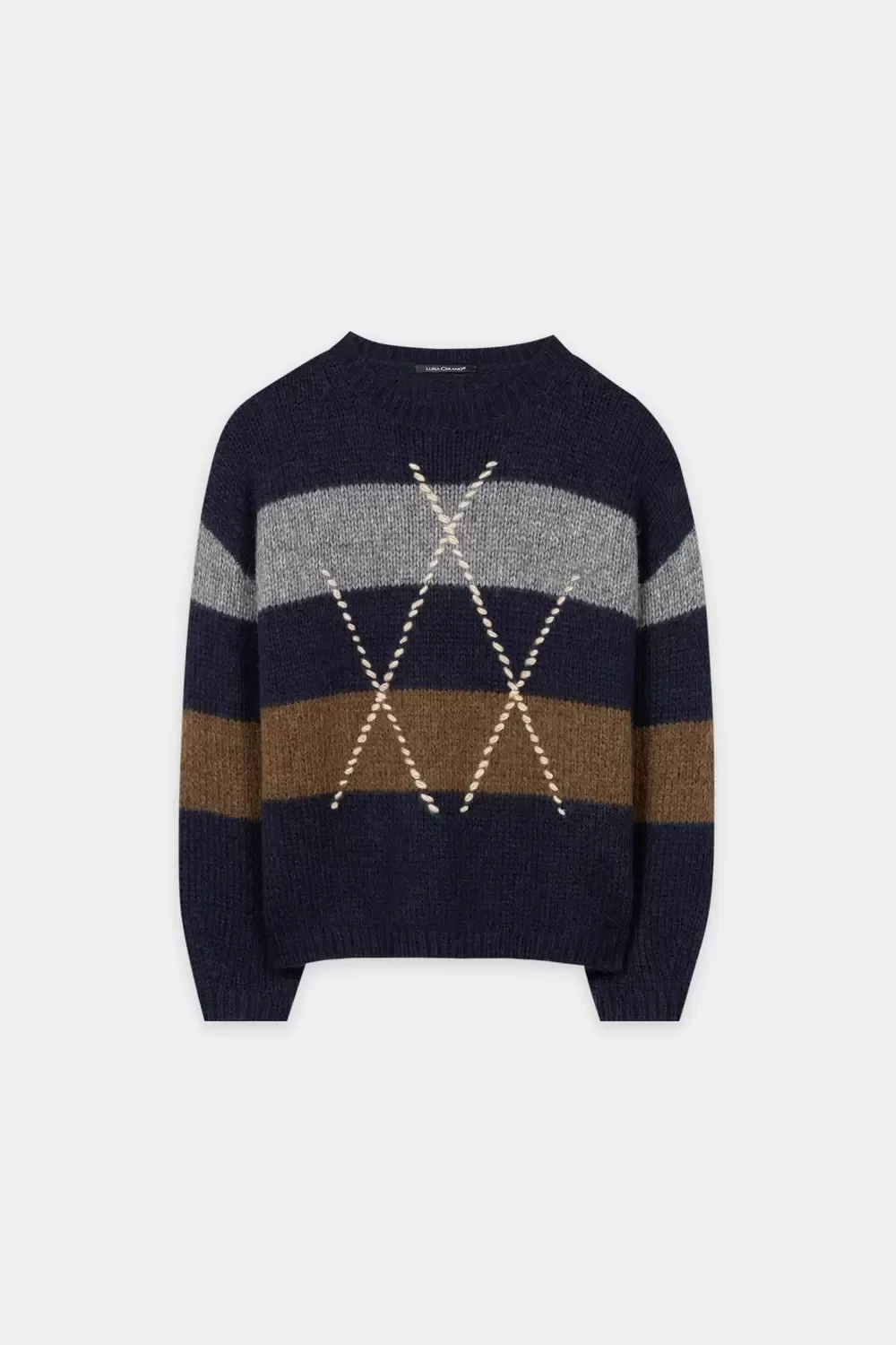 Alpaka-Mix-Pullover mit Muster female - 36 - FashionsVida