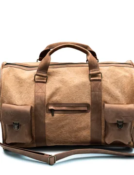 Borsone Adulto unisex Leather / Canvas Travel Bag - KJORE PROJECT - FashionsVida