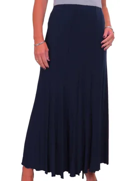 Women's Panelled 38" Elastic Waist Maxi Skirt in Navy Size: 18-20 - Navy - Size: 18-20 - Paulo Due - FashionsVida