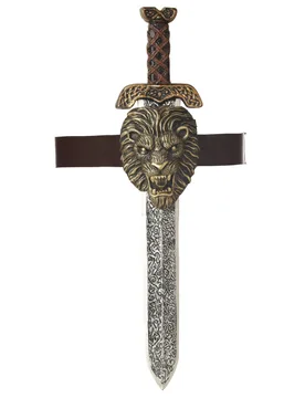 Römisches Gladiator-Schwert mit Halterung silber-gold - KARNEVAL-MEGASTORE - FashionsVida