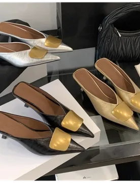Luxury Women Slippers High Heels Mules Shoes Pointed Toe Heeled Sandals Elegant Party Slides Summer Designer Mujer Zaoatos - Aliexpress - FashionsVida