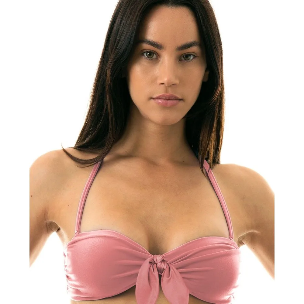 Top de bikini bandeau liso con relleno - Río de Sol - FashionsVida