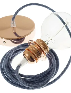 Cables Lampe Suspendue Pendel Pour Abat-jour Rz25 Zigzag Diy 50 Cm Stone Grey / Ocean / Copper One Size - Creative - FashionsVida