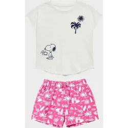 Pijama corto de mujer estampado de Snoopy