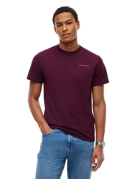 Maglietta A Maniche Corte Linear Chest Slim Fit Calypso Berry S - Tommy Jeans - FashionsVida