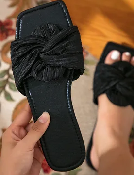 Sandalias planas para mujer, sandalias planas cómodas y de moda antideslizantes con cierre de lazo, elegantes y sencillas, para usar en la playa, pri - Shein - FashionsVida