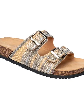 Glitzer-Pantolette „Gritt“ gold 38 Damen - wonderwalk - FashionsVida