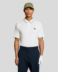Men's Golf Contrast Collar Polo Shirt in White