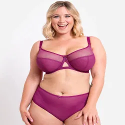 Women's Victory Side Support Balcony Bra Wired Lingerie in Purple Size: 30H - Purple - Size: 30H