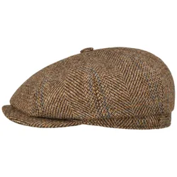 Hatteras Caverton Tweed Flat Cap by - beige-brown - Size: 59 cm