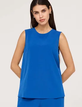 Round Neck Shell Top Cobalt female - Finery London - FashionsVida