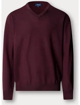 Jersey de hombre en lana merino de cuello pico - FACONNABLE - FashionsVida