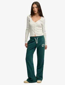 Superdry Damen Grün Ausgestellte, Tief Angesetzte Athletic Essentials Jogginghosen Gesticktes Logo, Größe: 44 - 54.99 - FashionsVida