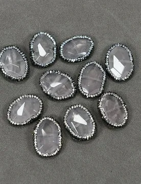 APDGG 10 Pcs Natural Pink Rose Quartz Black Rhinestone Paved Beads For Pearl Necklace DIY Jewelry Findings - Aliexpress - FashionsVida