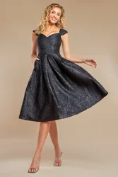 Women's Crushed Satin Sleeveless A Line Midi Dress in Black Size: 18 - Black - Size: 18