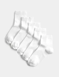 Pack Cotton Rich Socks (6 Small-7 Large) White Female