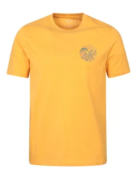 Mountain Valley' Mens T-Shirt Cotton Sun Protection Summer Casual Tee Yellow - Size X-Large - Mountain Warehouse - FashionsVida