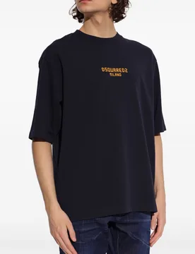 T-shirt blu uomo logo milano - Dsquared2 - FashionsVida