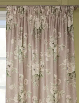 Adele Chenille Pencil Pleat Curtains Pink Mix - Sanderson - FashionsVida