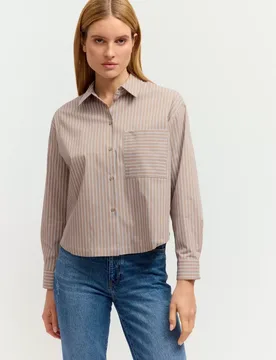 Blouse Poplin striped female - 40 - FashionsVida