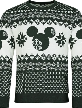 Disney Weihnachtspullover - Ugly Sweater Mickey - S bis XXL - für Männer - Größe L - multicolor - Lizenzierter Fanartikel - Männer - male - Micky Maus - FashionsVida
