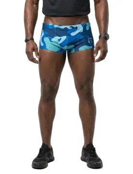 Camo Blue Swimming Shorts Blue S Men - OTSO - FashionsVida