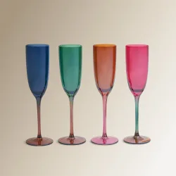 Juego de 4 copas de Champán de cristal Berlín