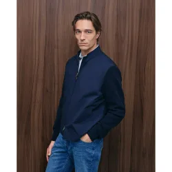 Cardigan de hombre cremallera delantero nylon