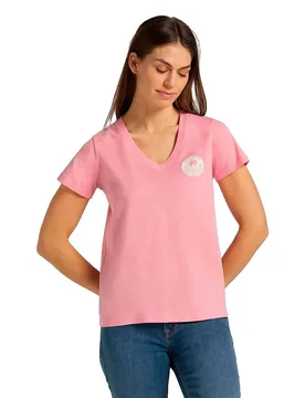 Maglietta A Maniche Corte Palm Tree Pink XS - Lee - FashionsVida