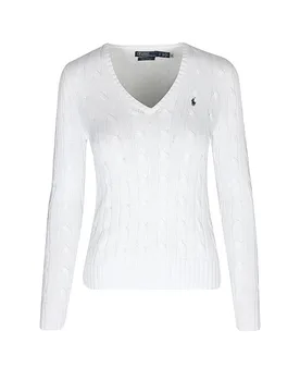 POLO Pullover Slim Fit KIMBERLY weiss L Damen - Ralph Lauren - FashionsVida