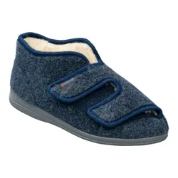 Hausschuh mit Schurwolle blau 37 Damen