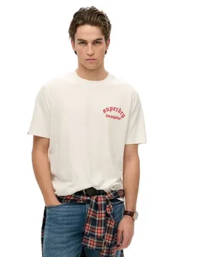 T-shirt à Manches Courtes Neo Trad Tattoo Loose Bone White S - Superdry - FashionsVida