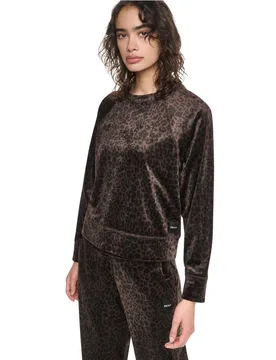 Sudadera de mujer de manga larga y cuello redondo - DKNY - FashionsVida