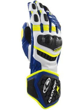 Guanti Moto Racing RS-9 RACE REPLICA Bianco Giallo Bl taglia XL - Clover - FashionsVida