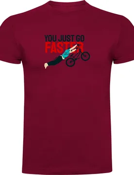 Maglietta A Maniche Corte Go Faster Dark Red - Kruskis - FashionsVida